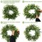 20 inches Artificial Green Olive Wreath Greenery Wreath with Olive Leaves,Olive Bean for Front Door Indoor Outdoor Farmhouse Home Wall Window Festival Wedding Decor, White Gift Box Included